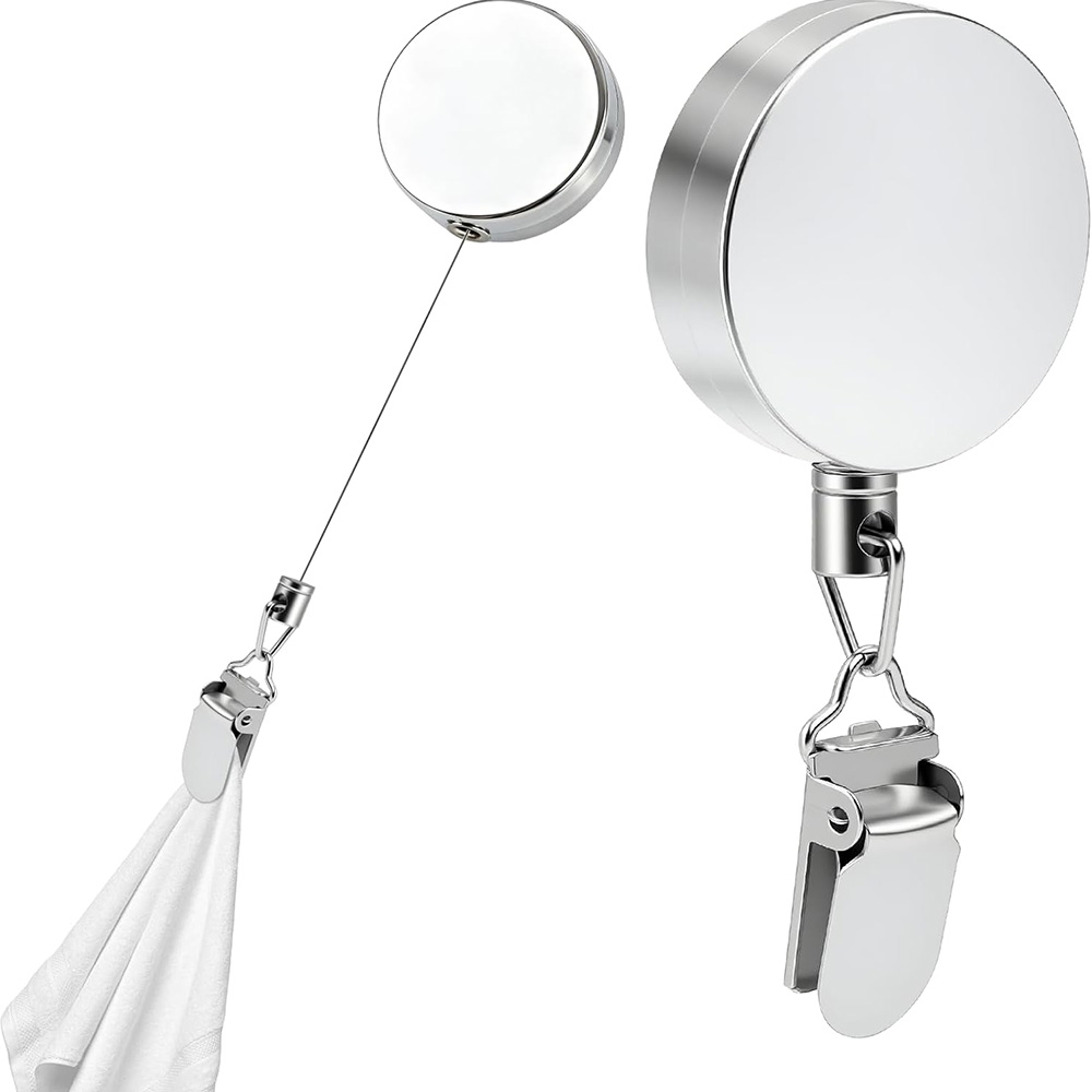 Kitchen Gadgets Organizer - Retractable Towel Clip Holder Drill-Free Self