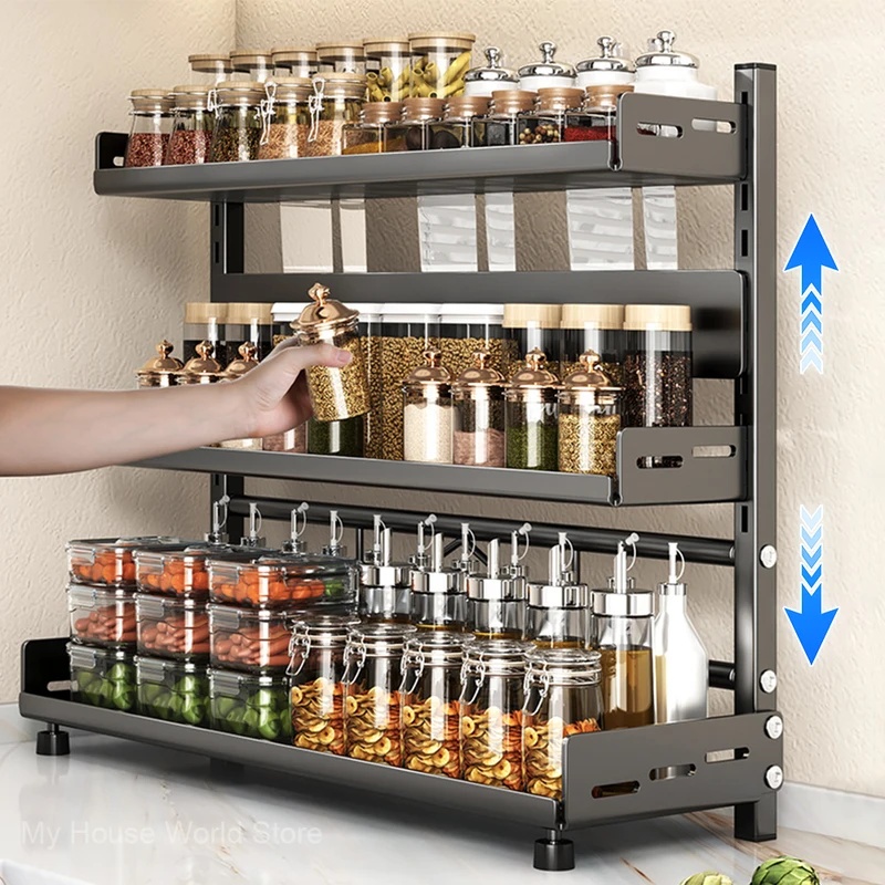 Kitchen Gadgets Organizer - 3 Tier Spice Storage Rack for