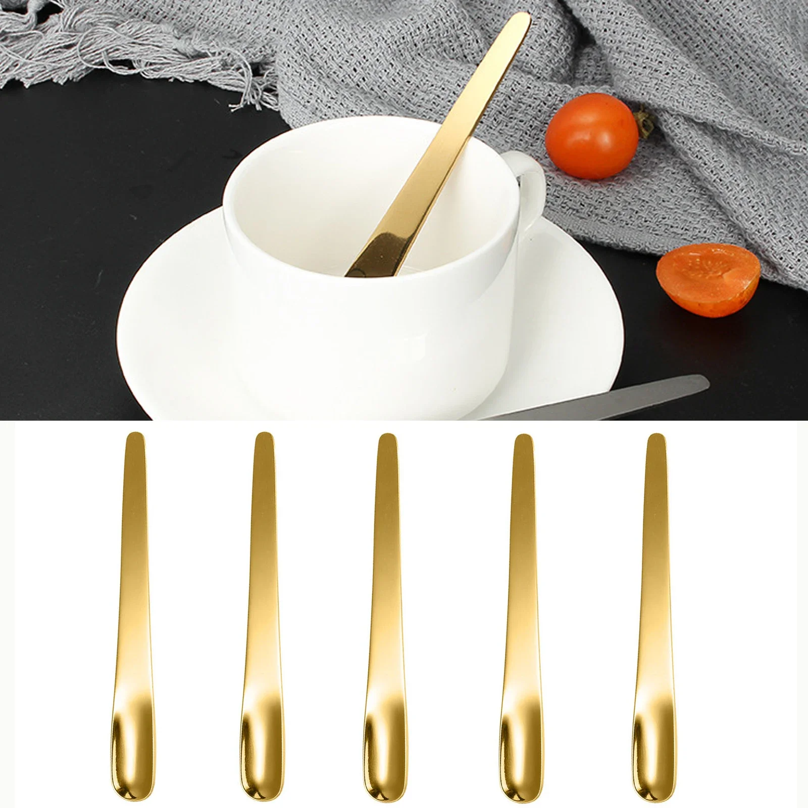 Kitchen Gadgets Blender - 5PCS Coffee Spoon Stainless Steel Flat