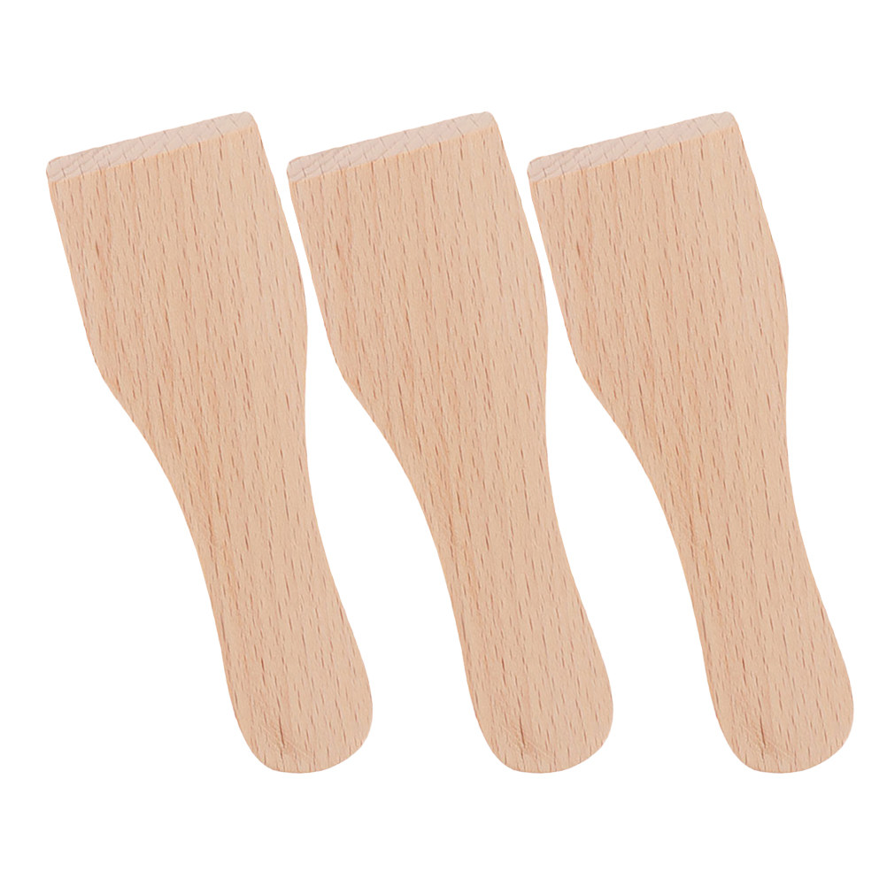 Pizza Stone Baking - 3Pcs Wooden Baking Scraper Set Flat