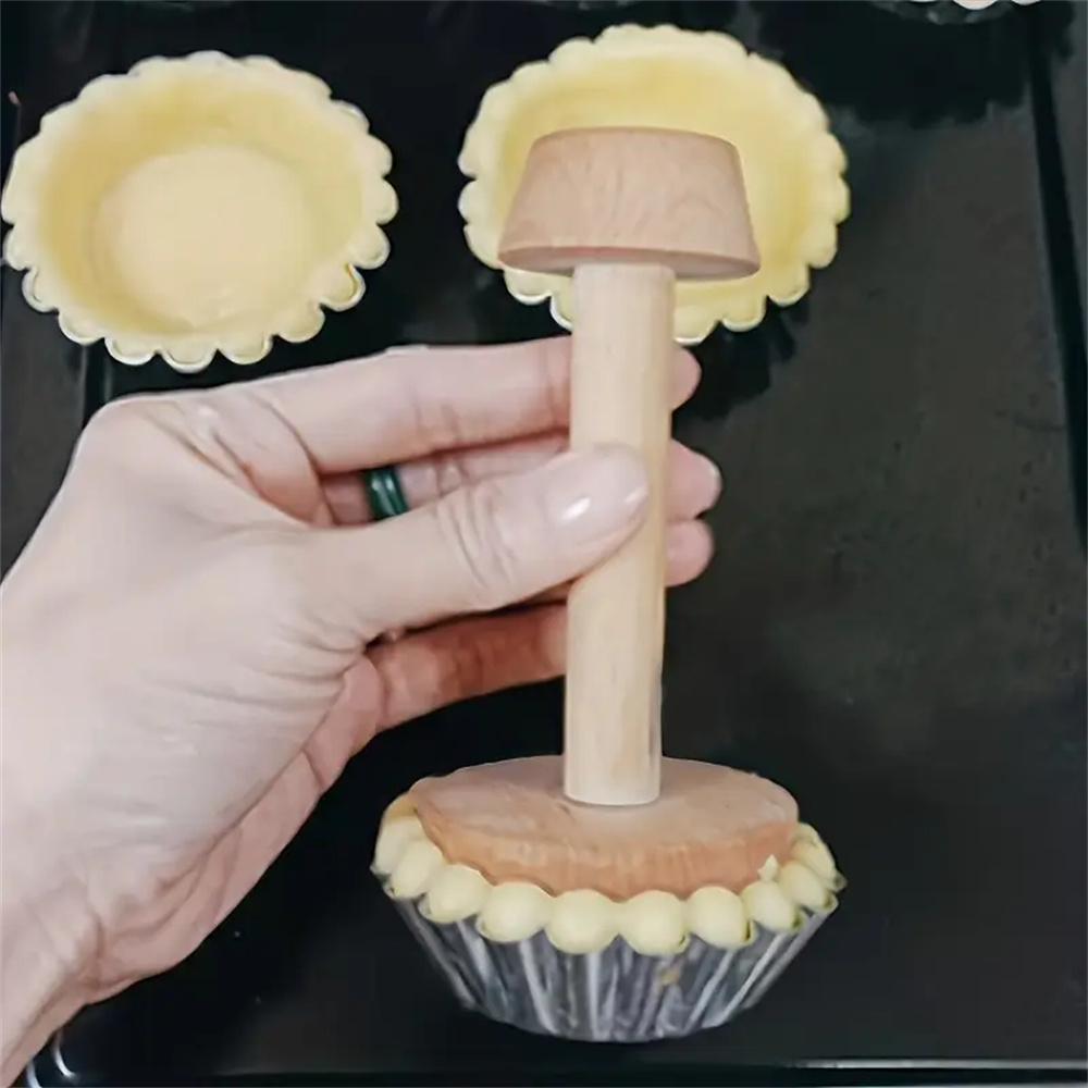 Kitchen Gadgets Design - Premium Wooden Egg Tart Mold Double