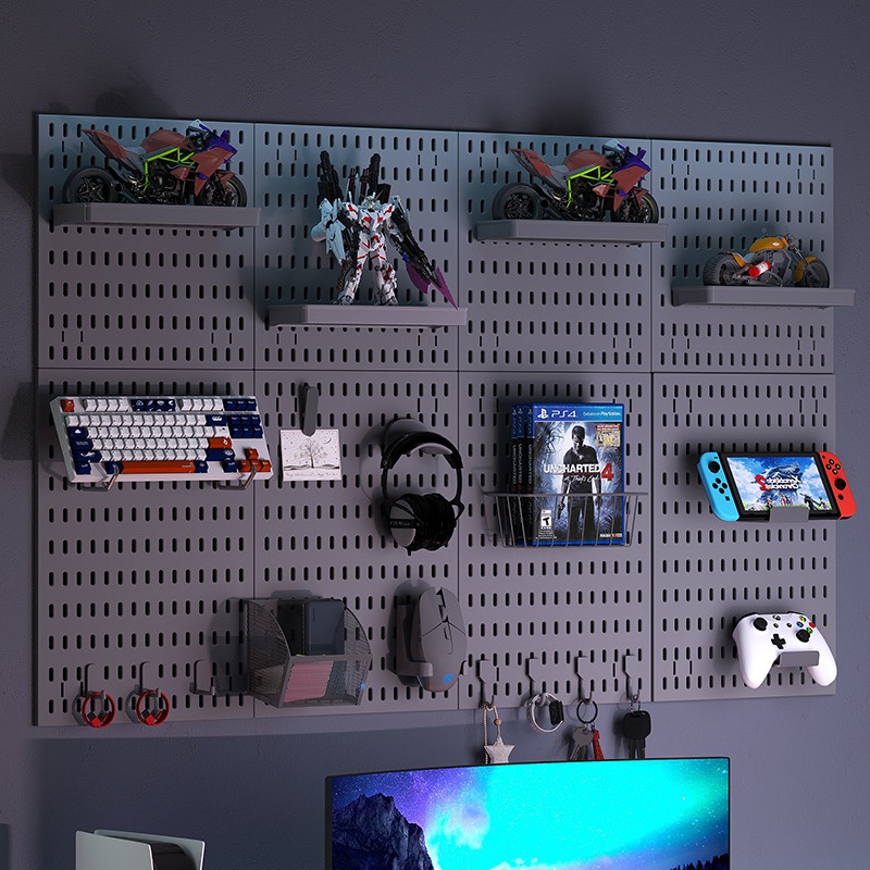 Kitchen Gadgets Organizer - Non Drill Wall Mounted Storage Pegboard