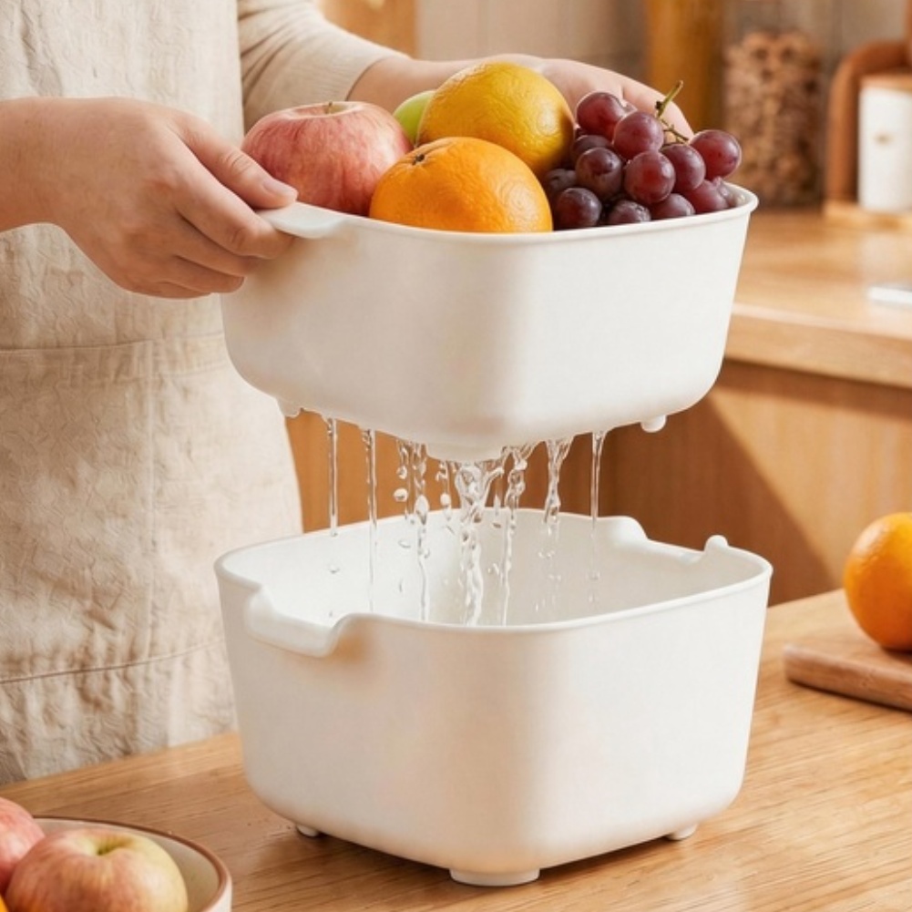 FoodGrade Two Tier Drain Baske - đánh giá và giá Kitchen Home Gadgets