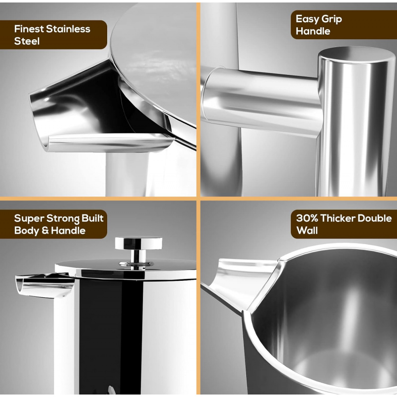 304 Grade Stainless Steel Fren - đánh giá và giá French Press Coffee Maker