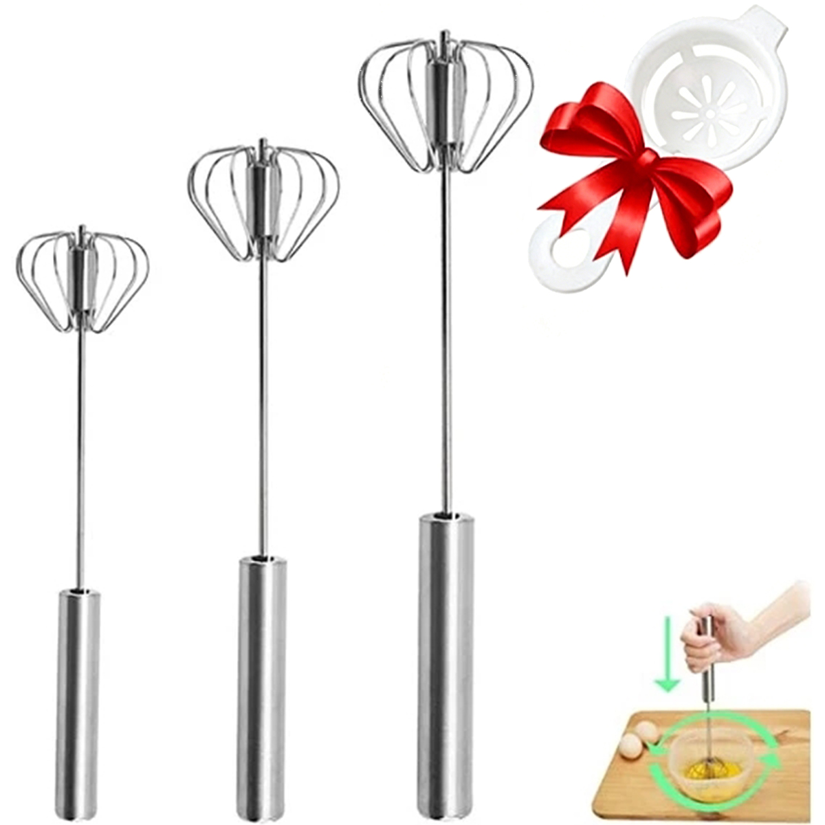 1/3pcs Stainless Steel Egg Bea - đánh giá và giá Kitchen Gadgets Blender